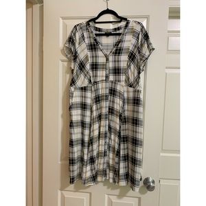 Torrid Black & Yellow Plaid Shirt Dress 14/16 1XL